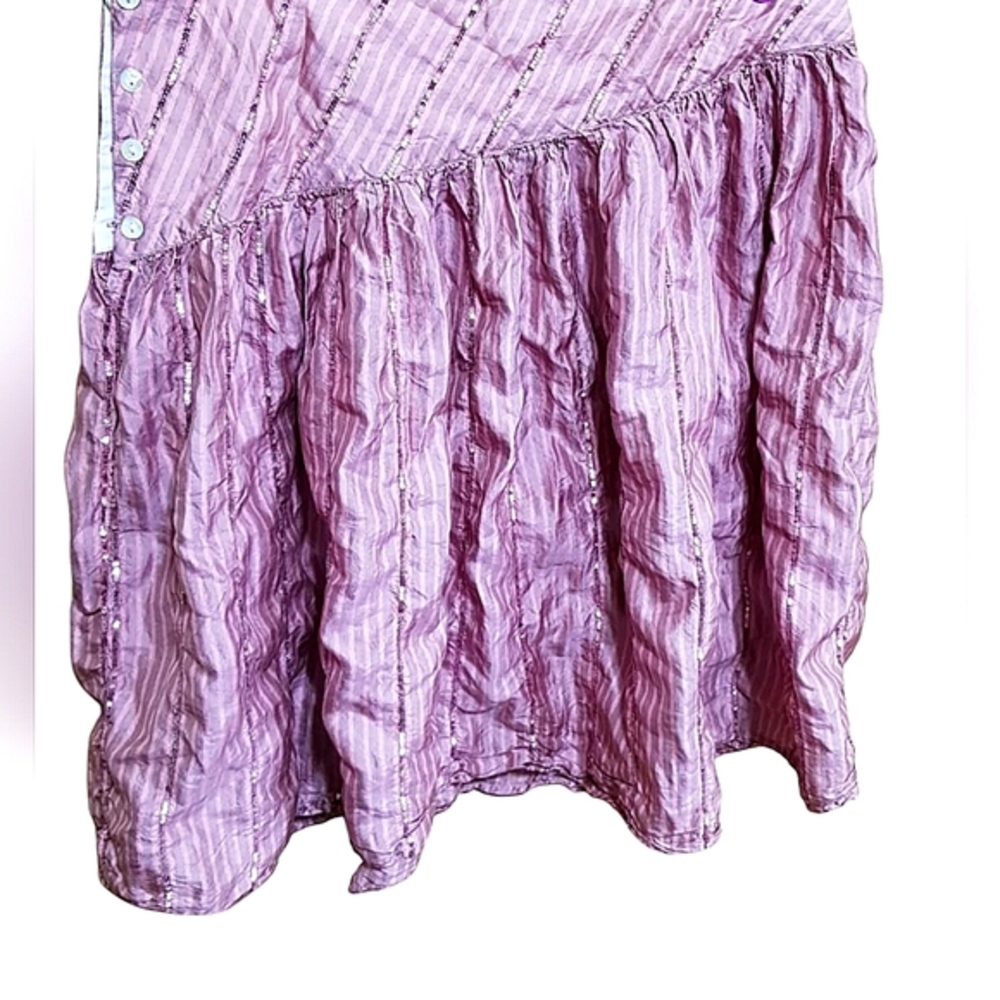 Vintage AEO Pink Pinstripe Sequin Silk Skirt